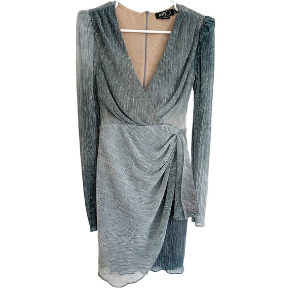 PatBO Lurex Mini Dress Metallic‎ Ombre Blue - Picture 6 of 9